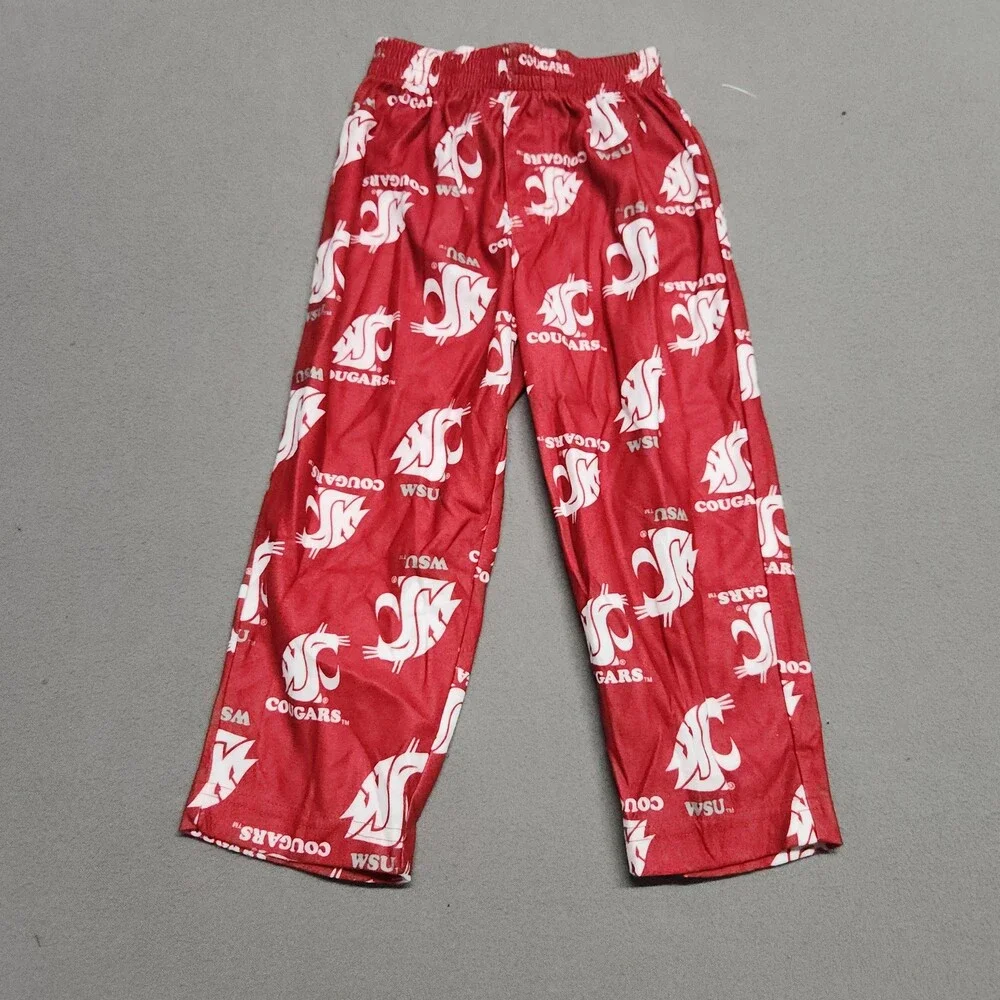 Wsu Cougars Toddler Pajama Lounge Pants 2T Flame Resistant Red White 142